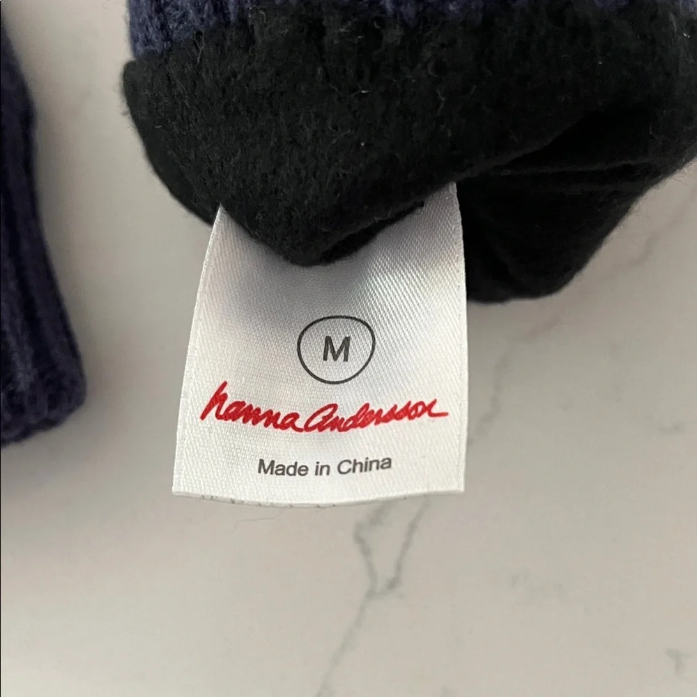 Hanna Andersson Navy and Gray Kids Mittens